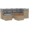 Image de vidaXL - 7-delige - Loungeset - met - kussens - poly - rattan - gemengd - beige