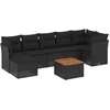 Image de vidaXL - 8-delige - Loungeset - met - kussens - poly - rattan - zwart