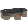 Image de vidaXL - 8-delige - Loungeset - met - kussens - poly - rattan - grijs