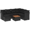 Image de vidaXL - 8-delige - Loungeset - met - kussens - poly - rattan - zwart