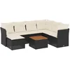 Image de vidaXL - 8-delige - Loungeset - met - kussens - poly - rattan - zwart