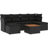 Image de vidaXL - 7-delige - Loungeset - met - kussens - poly - rattan - zwart