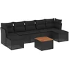 Image de vidaXL - 8-delige - Loungeset - met - kussens - poly - rattan - zwart