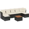 Image de vidaXL - 8-delige - Loungeset - met - kussens - poly - rattan - zwart