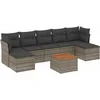 Image de vidaXL - 8-delige - Loungeset - met - kussens - poly - rattan - grijs