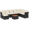 Image de vidaXL - 9-delige - Loungeset - met - kussens - poly - rattan - zwart