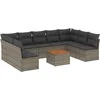 Image de vidaXL - 10-delige - Loungeset - met - kussens - poly - rattan - grijs