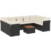 Image de vidaXL - 10-delige - Loungeset - met - kussens - poly - rattan - zwart