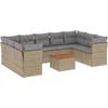 Image de vidaXL - 10-delige - Loungeset - met - kussens - poly - rattan - gemengd - beige