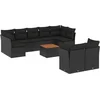 Image de vidaXL - 10-delige - Loungeset - met - kussens - poly - rattan - zwart