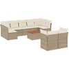 Image de vidaXL - 10-delige - Loungeset - met - kussens - poly - rattan - beige