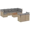 Image de vidaXL - 10-delige - Loungeset - met - kussens - poly - rattan - gemengd - beige
