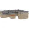 Image de vidaXL - 10-delige - Loungeset - met - kussens - poly - rattan - gemengd - beige