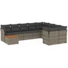 Image de vidaXL - 10-delige - Loungeset - met - kussens - poly - rattan - grijs