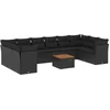 Image de vidaXL - 11-delige - Loungeset - met - kussens - poly - rattan - zwart