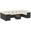Image de vidaXL - 11-delige - Loungeset - met - kussens - poly - rattan - zwart