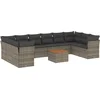 Image de vidaXL - 11-delige - Loungeset - met - kussens - poly - rattan - grijs