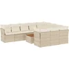Image de vidaXL - 11-delige - Tuinset - met - kussens - poly - rattan - beige