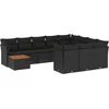 Image de vidaXL - 11-delige - Loungeset - met - kussens - poly - rattan - zwart