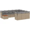 Image de vidaXL - 11-delige - Loungeset - met - kussens - poly - rattan - gemengd - beige