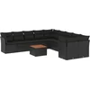 Image de vidaXL - 11-delige - Loungeset - met - kussens - poly - rattan - zwart