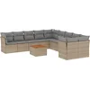 Image de vidaXL - 11-delige - Loungeset - met - kussens - poly - rattan - gemengd - beige