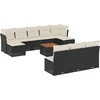 Image de vidaXL - 11-delige - Loungeset - met - kussens - poly - rattan - zwart