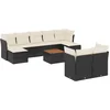 Image de vidaXL - 10-delige - Loungeset - met - kussens - poly - rattan - zwart