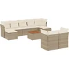 Image de vidaXL - 10-delige - Loungeset - met - kussens - poly - rattan - beige