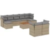 Image de vidaXL - 10-delige - Loungeset - met - kussens - poly - rattan - gemengd - beige