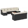 Image de vidaXL - 11-delige - Loungeset - met - kussens - poly - rattan - zwart