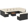 Image de vidaXL - 13-delige - Loungeset - met - kussens - poly - rattan - zwart