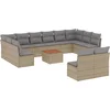 Image de vidaXL - 13-delige - Loungeset - met - kussens - poly - rattan - gemengd - beige