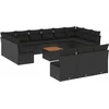 Image de vidaXL - 14-delige - Loungeset - met - kussens - poly - rattan - zwart