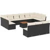 Image de vidaXL - 14-delige - Loungeset - met - kussens - poly - rattan - zwart