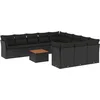 Image de vidaXL - 12-delige - Loungeset - met - kussens - poly - rattan - zwart