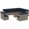 Image de vidaXL - 13-delige - Loungeset - met - kussens - poly - rattan - grijs