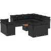 Image de vidaXL - 12-delige - Loungeset - met - kussens - poly - rattan - zwart
