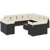 Image de vidaXL - 13-delige - Loungeset - met - kussens - poly - rattan - zwart