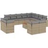 Image de vidaXL - 13-delige - Loungeset - met - kussens - poly - rattan - gemengd - beige