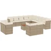 Image de vidaXL - 14-delige - Loungeset - met - kussens - poly - rattan - beige