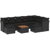 Image de vidaXL - 10-delige - Loungeset - met - kussens - poly - rattan - zwart