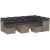 Image de vidaXL - 10-delige - Loungeset - met - kussens - poly - rattan - grijs