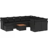 Image de vidaXL - 11-delige - Loungeset - met - kussens - poly - rattan - zwart