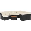 Image de vidaXL - 11-delige - Loungeset - met - kussens - poly - rattan - zwart