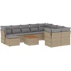 Image de vidaXL - 11-delige - Loungeset - met - kussens - poly - rattan - gemengd - beige