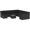 Image de vidaXL - 12-delige - Loungeset - met - kussens - poly - rattan - zwart