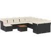 Image de vidaXL - 12-delige - Loungeset - met - kussens - poly - rattan - zwart