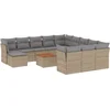 Image de vidaXL - 13-delige - Loungeset - met - kussens - poly - rattan - gemengd - beige