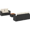 Image de vidaXL - 6-delige - Loungeset - met - kussens - poly - rattan - zwart